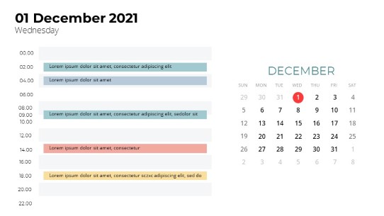 Calendars 2021 Daily Log December PowerPoint PPT Slide design