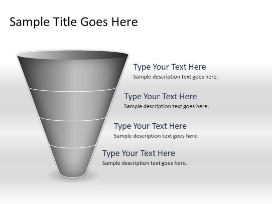 Cone Down A 4gray PowerPoint PPT Slide design