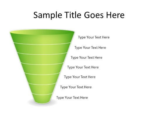 Cone Down A 7green PowerPoint PPT Slide design