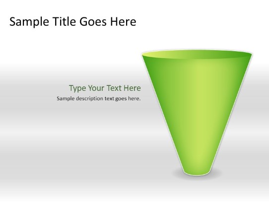 Cone Down B 1green PowerPoint PPT Slide design