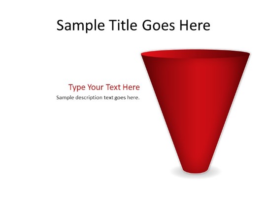 Cone Down C 1red PowerPoint PPT Slide design