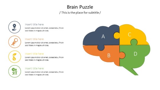 Brain Puzzle 2 PowerPoint PPT Slide design