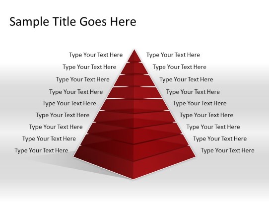 Pyramid B 9red PowerPoint PPT Slide design