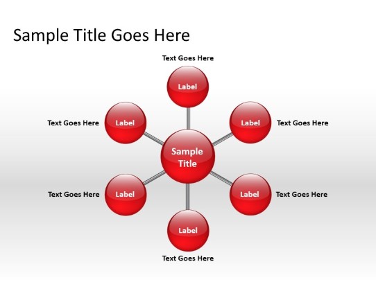 Radial A 6red PowerPoint PPT Slide design