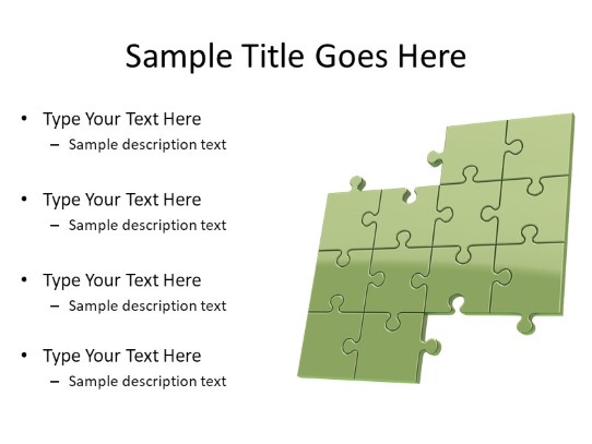 Puzzle 12b Green PowerPoint PPT Slide design