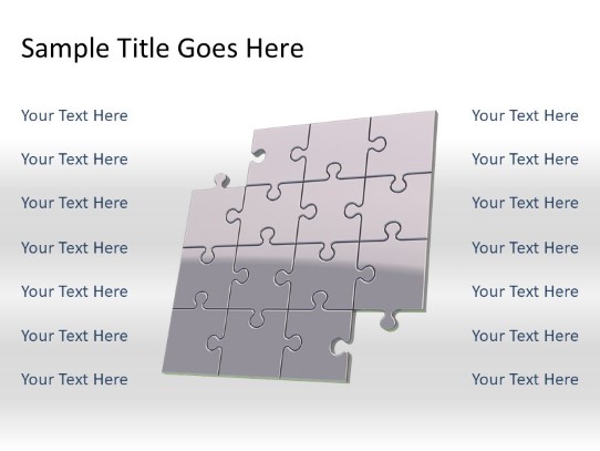Puzzle 14a Gray PowerPoint PPT Slide design