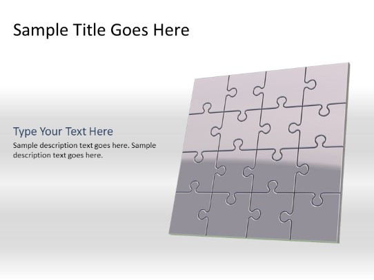 Puzzle 16a Gray PowerPoint PPT Slide design