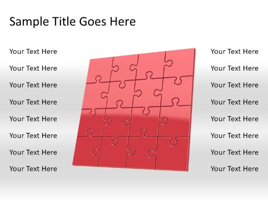 Puzzle 16b Red PowerPoint PPT Slide design