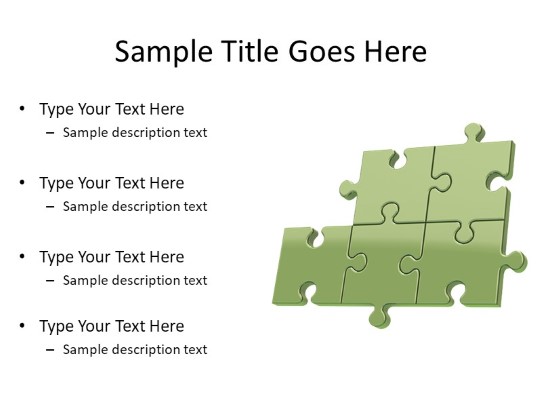 Puzzle 5b Green PowerPoint PPT Slide design