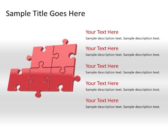 Puzzle 5b Red PowerPoint PPT Slide design