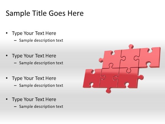 Puzzle 6a Red PowerPoint PPT Slide design