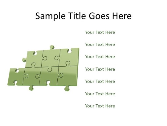 Puzzle 7c Green PowerPoint PPT Slide design