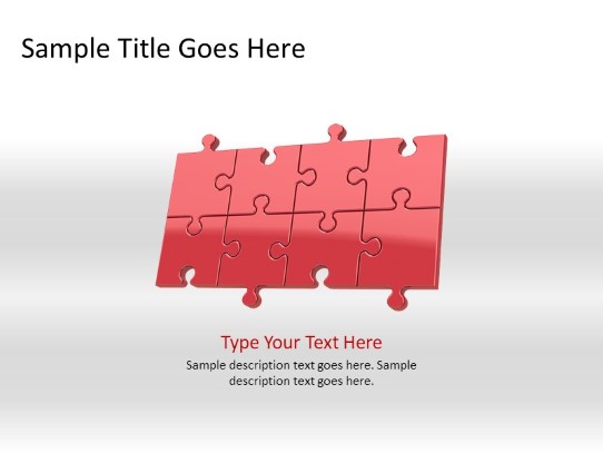 Puzzle 8b Red PowerPoint PPT Slide design