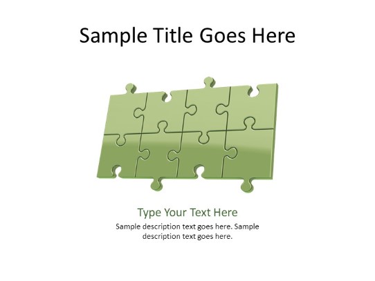 Puzzle 8c Green PowerPoint PPT Slide design