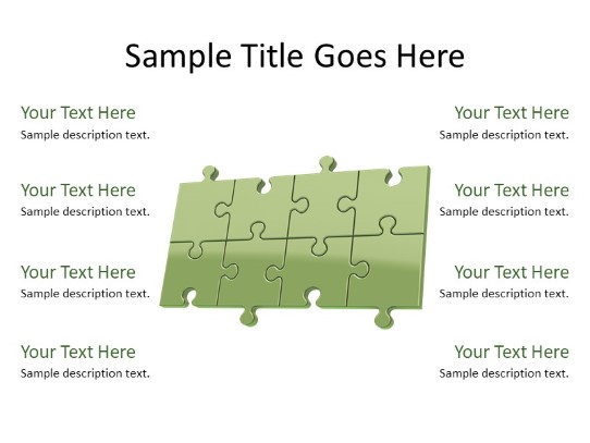 Puzzle 8e Green PowerPoint PPT Slide design