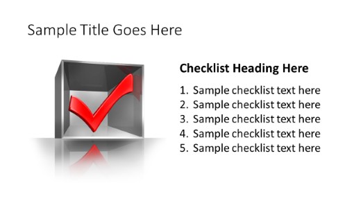 Red Checkbox PowerPoint PPT Slide design