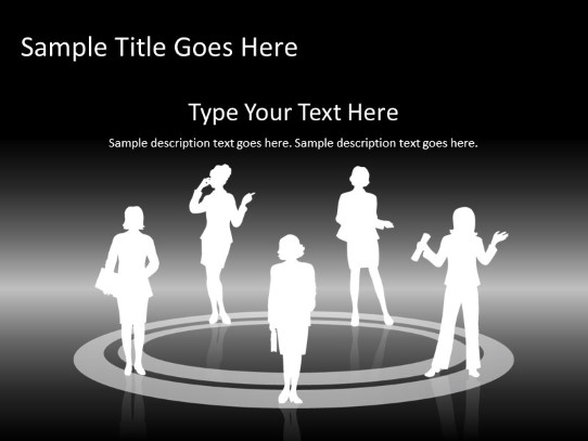 Silhouette Mixed White PowerPoint Template Background In Silhouettes PowerPoint Ppt Slide