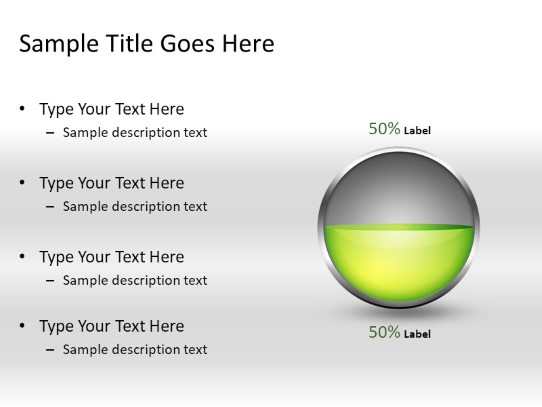 Ball Fill Green 50c PowerPoint PPT Slide design