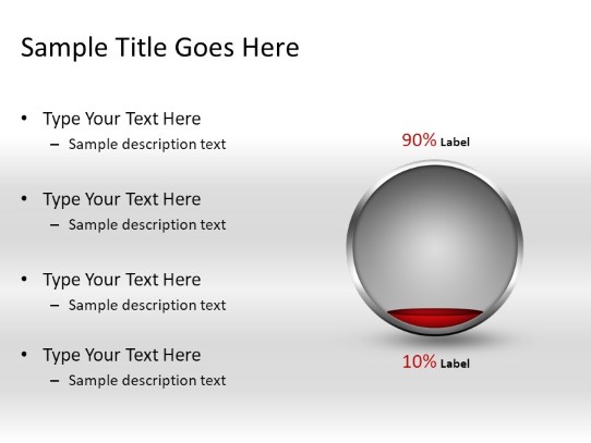 Ball Fill Red 10c PowerPoint PPT Slide design