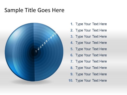 Targetsphere A 10blue PowerPoint PPT Slide design