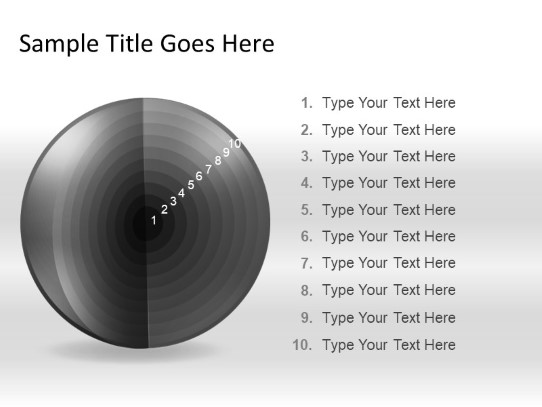 Targetsphere A 10gray PowerPoint PPT Slide design