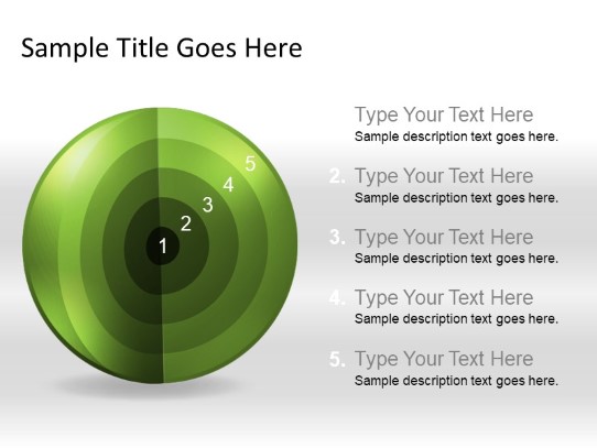 Targetsphere A 5green PowerPoint PPT Slide design