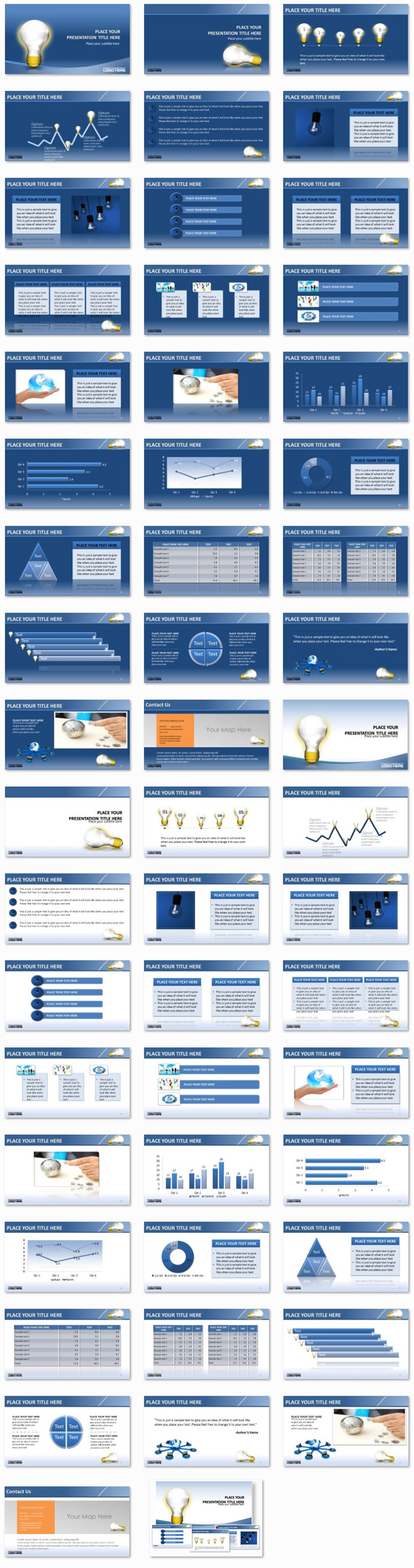 Power Presentation: Bright Idea PPT Premium PowerPoint Presentation Template Slide Set