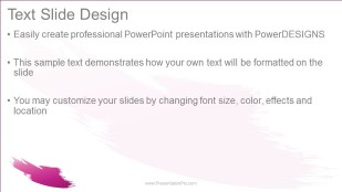 paint brush 4 pink wide PowerPoint Template text slide design