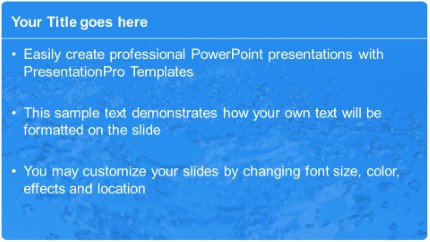 Water Splash Widescreen PowerPoint Template text slide design