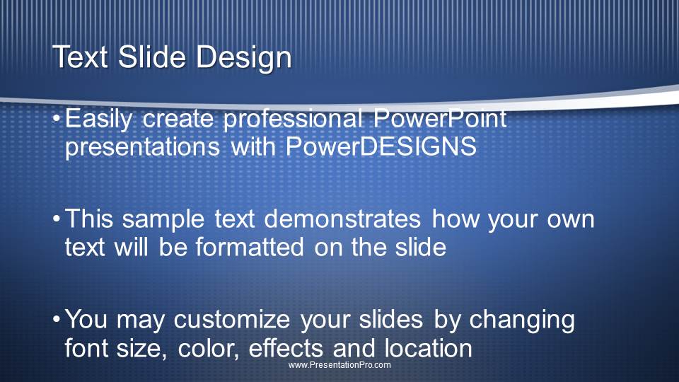 Swoosh Blue Widescreen PowerPoint Template text slide design