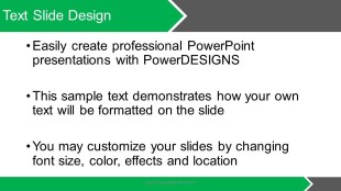 The Flow Green Widescreen PowerPoint Template text slide design