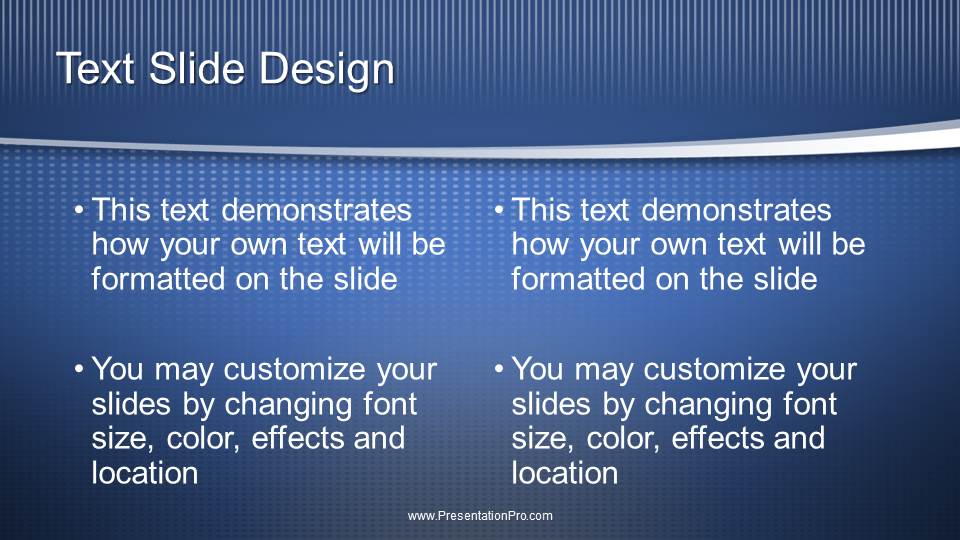 Swoosh Blue Widescreen PowerPoint Template text slide design