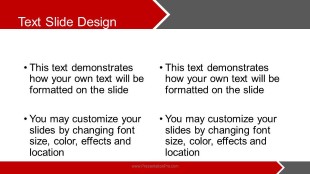 The Flow Red Widescreen PowerPoint Template text slide design