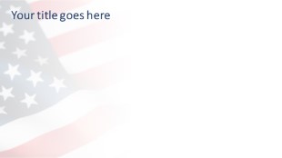 USA Flag Wave White Widescreen PowerPoint Template text slide design