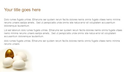 Golden Egg Widescreen PowerPoint Template text slide design
