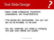 Big Question Red PowerPoint Template text slide design
