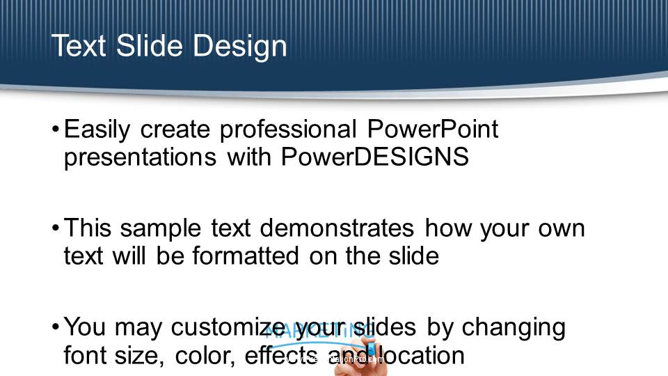 Marketing On White Board Widescreen PowerPoint Template text slide design