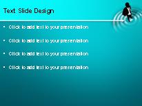 On Bullseye Turquoise PowerPoint Template text slide design