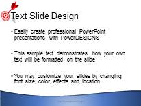 Success On Target Blue PowerPoint Template text slide design