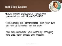 Successful Female Brown PowerPoint Template text slide design