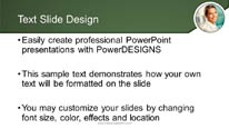Successful Female Green Widescreen PowerPoint Template text slide design