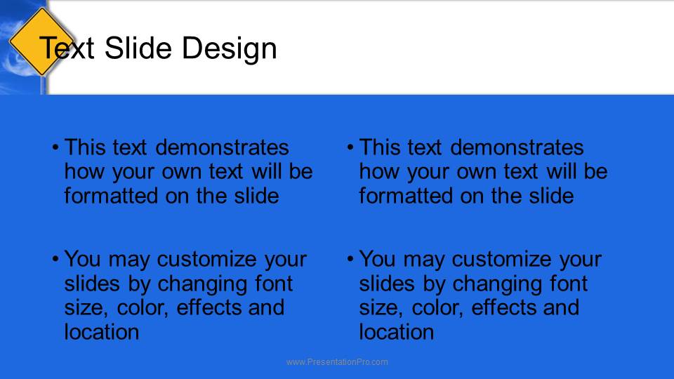 Blank Caution Widescreen PowerPoint Template text slide design