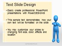 Stickman With Folder Blue B Widescreen PowerPoint Template text slide design