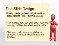 Stickman With Folder Red Widescreen PowerPoint Template text slide design