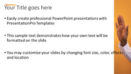 High Five Orange Widescreen PowerPoint Template text slide design