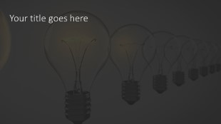 Bulb Glow Widescreen PowerPoint Template text slide design