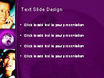 Global Communication Purple PowerPoint Template text slide design