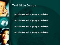Global Communication Turquoise PowerPoint Template text slide design
