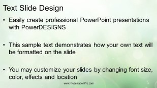 Green Dust Light Widescreen PowerPoint Template text slide design