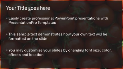 Cherry Tomatoes Widescreen PowerPoint Template text slide design